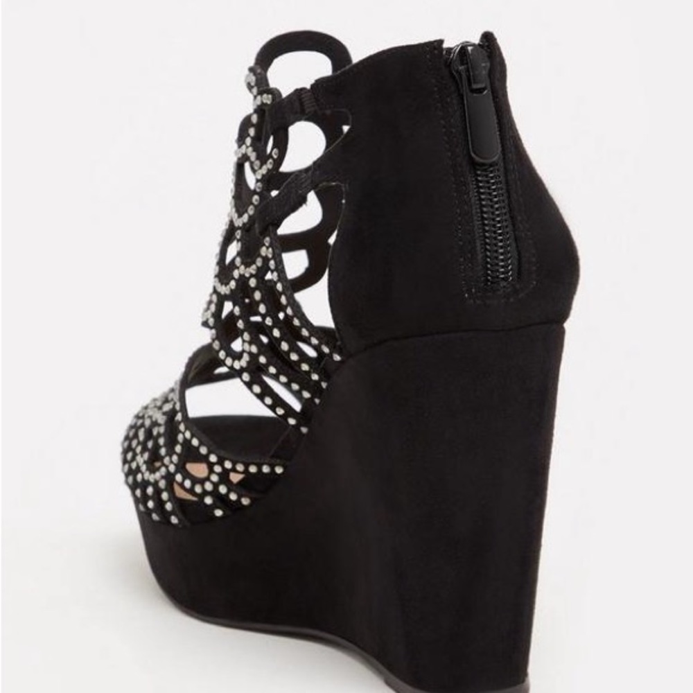 Torrid Black Rhinestone Wedge Sandals - Picture 3 of 4